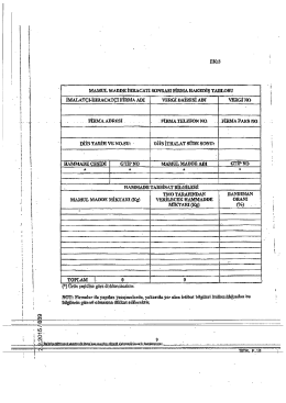 Mamul Madde İhracatı Sonrası Firma Hakediş Tablosu (1sayfa)