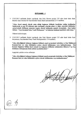 zEYiLNAME - 1 1- 15.03.2015 tarihinde ihalesi yapılacak olan Park