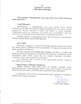 T.c. TRABZON vALİLİĞİ Miııi Eğitim Müdürlüğü