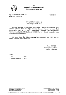 T&uuml;m Okul M&uuml;d&uuml;rl&uuml;klerine-İlgi Olimpiyatları 2