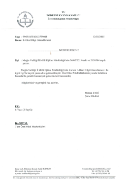 e-okul bilgi g&uuml;ncellemesi (t&uuml;m resmi / &ouml;zel okul m&uuml;d&uuml;rl&uuml;klerine)