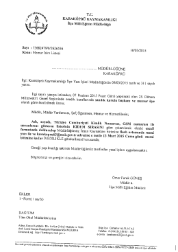 Üst yazı için tıklayınız - karaköprü ilçe milli eğitim müdürlüğü