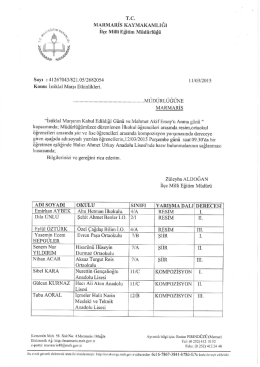 Tc MARMARİS KAYMAKAMLIĞI - Marmaris İl&ccedil;e Milli Eğitim M&uuml;d&uuml;rl&uuml;ğ&uuml;