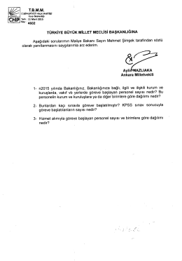 TÜRKiYE BÜYÜK MİLLET MEcLisi BAŞKANLIĞINA