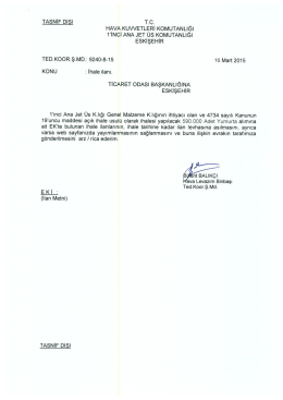 TAsNIF Dışı T.C. HAVA KUWETLERI KOMUTANLIĞI