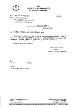 TÜM OKUL MÜDÜRLÜKLERİNE-kültür ve sosyal işler müdürlüğü