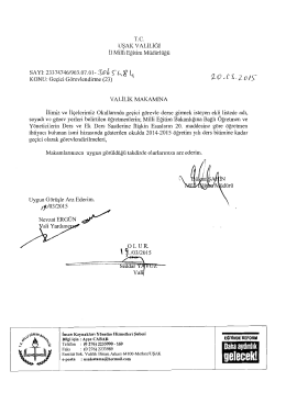 Geçici Görevlendirmeler - Uşak Milli Egitim Müdürlüğü