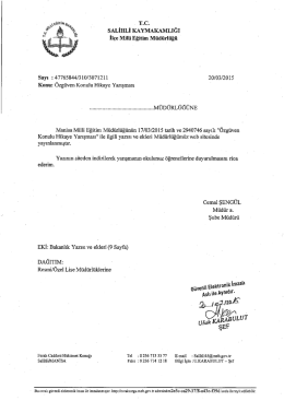 T.C. sALİHLİ KAYMAKAMLIĞI İlçe Miıii Eğitim Müdürlüğü `
