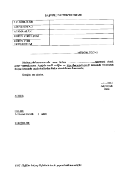 G&Ouml;REV YERİ İL&Ccedil;ESİ