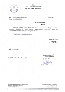 Adres Değişikliği - Kula İlçe Milli Eğitim Müdürlüğü