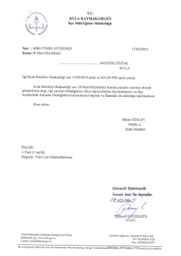 18 Mart Etkinlikleri - Kula İl&ccedil;e Milli Eğitim M&uuml;d&uuml;rl&uuml;ğ&uuml;