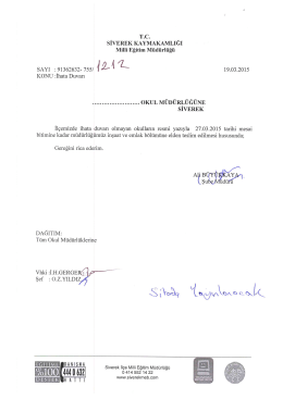 T.C. sİVEREK KAYMAKAMLIĞI Miııi Eğitim Müdürlüğü