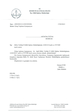 Tc BODRUM KAYMAKAMLIĞI İl&ccedil;e Miııi Eğitim M&uuml;d&uuml;rl&uuml;ğ&uuml;