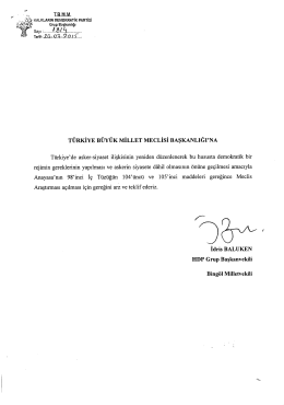T&Uuml;RKİYE B&Uuml;Y&Uuml;K MİLLET MECLİSİ BAŞKANLIĞııNA