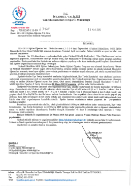 2014-2015 Eğitim-&Ouml;ğretim Yılı Okul Sporları Fiziksel Etkinlik