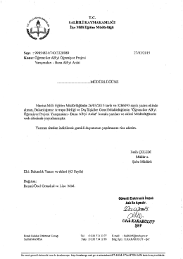 V T.c. sALİHLİ KAYMAKAMLIĞI - Salihli İl&ccedil;e Milli Eğitim M&uuml;d&uuml;rl&uuml;ğ&uuml;
