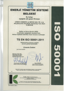 ISO 50001 (TR) - &Ccedil;imko &Ccedil;imento