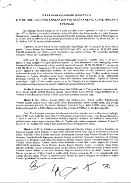 2014 yılı genel kurul toplantı tutanağı