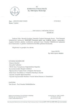 TC BODRUM KAYMAKAMLIĞI İl&ccedil;e Milli Eğitim M&uuml;d&uuml;rl&uuml;ğ&uuml;