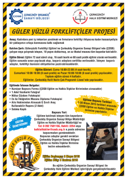 f ¦ - Çerkezköy Organize Sanayi Bölgesi
