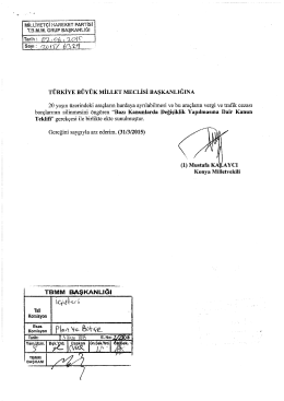 Kanun Teklifinin Metni - Türkiye Büyük Millet Meclisi