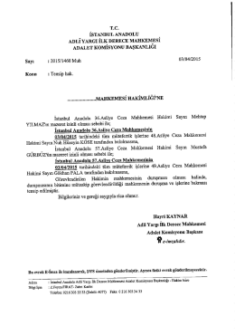 T.c. İSTANBUL ANADOLU ADLI YARGI ILK
