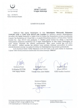 Görmek İçin Tıklayınız. - Niğde Halk Sağlığı Müdürlüğü