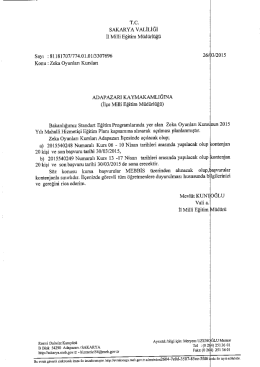 rc. sAKARYA VALİLİĞİ İl Milli Eğitim M&uuml;d&uuml;rl&uuml;ğ&uuml;