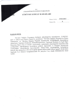 y&uuml;r&uuml;tme kurulu kararları - Mevlana Değişim Programı