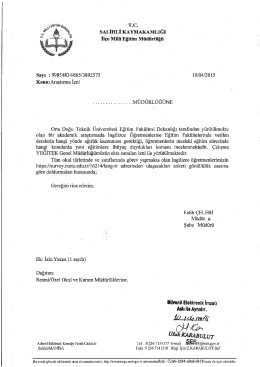 Konu:Araştııma İzni T.c. sALİHLİ KAYMAKAMLIĞI