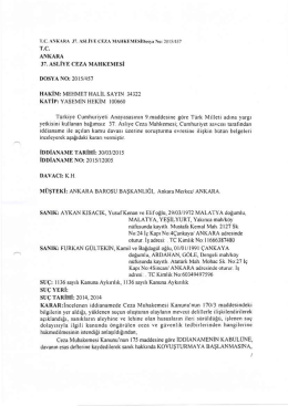 ANKARA ar. AsLİvıs eEaA MAHKEMESİ