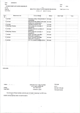 Page 1 Page 2 ALINACAK MALZEME LİSTESİ KAPLAMA