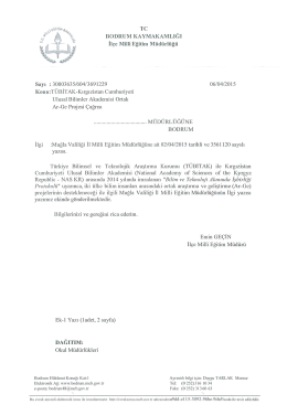 T&Uuml;BİTAK-Kırgızistan Cumhuriyeti Ulusal Bilimler Akademisi Ortak Ar