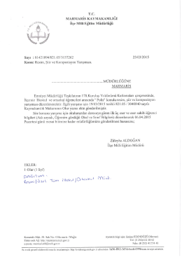 rc. MARMARİS KAYMAKAMLIĞI - Marmaris İl&ccedil;e Milli Eğitim M&uuml;d&uuml;rl&uuml;ğ&uuml;