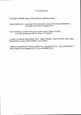 2015 - GIRESUN BELEDIYE MECLISI KOMISYON SECIMLERI