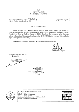 Ge&ccedil;ici G&ouml;revlendirmeler - Uşak Milli Egitim M&uuml;d&uuml;rl&uuml;ğ&uuml;