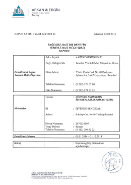 2014 yılı mali raporu