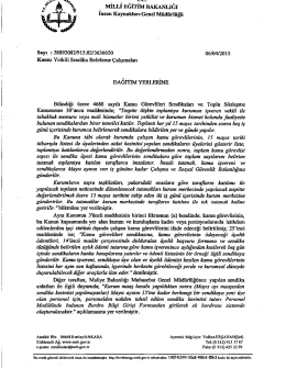 S&ouml;z konusu Bakanlık yazısı i&ccedil;in tıklayınız.