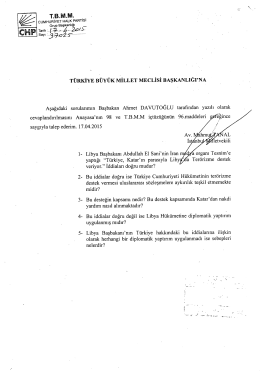 istanbul mv. mahmut tanal`ın başbakan`a yazılı sorusu