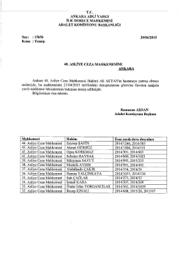 T.c. _ ANKARA ADLİ YARGI _ ILK DERECE