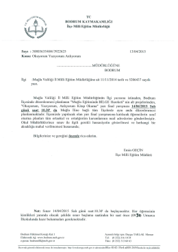 Okuyorum Yazıyorum Anlıyorum Sınav Duyurusu