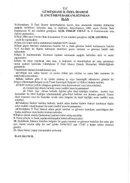 T.c - Tokat İl &Ouml;zel İdaresi