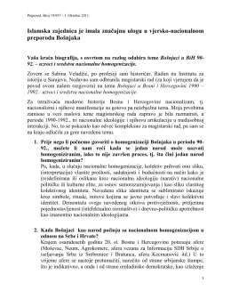 Intervju mr. Sabine Veladžić u listu Preporod od 1. oktobra 2011.