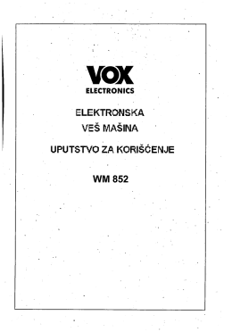 WM 852 - VOX ELECTRONICS