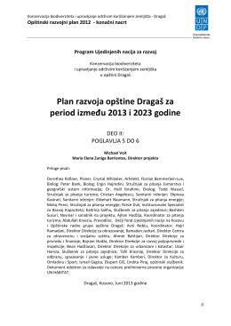 Plan razvoja opštine Dragaš za period između 2013