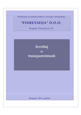 izveštaj o transparentnosti 2014. godina