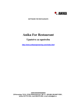 Anika For Restaurant - Program za restoran