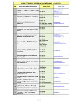 spisak tehničkih servisa- homologacija ~ 27.05.2011