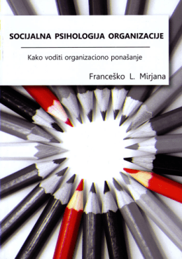 socijalna psihologija organizacije - Fakultet za pravne i poslovne
