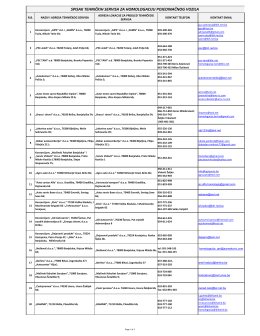spisak tehničkih servisa za homologaciju pojedinačnog vozila